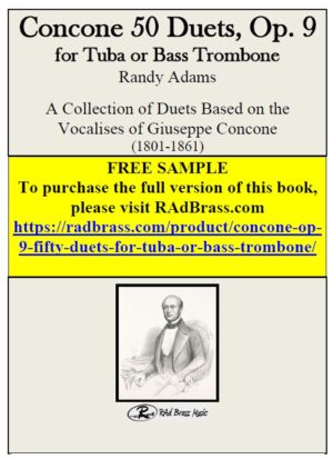 Concone Op. 9 Fifty Duets for Tuba or Bass Trombone FREE SAMPLE DOWNLOAD