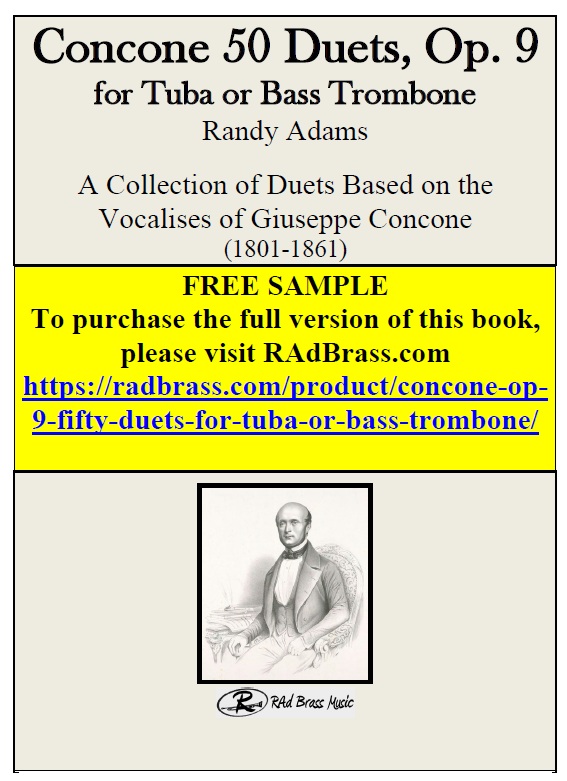 Concone Op. 9 Fifty Duets for Tuba or Bass Trombone FREE SAMPLE DOWNLOAD