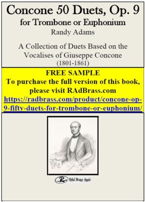Concone Op. 9 Fifty Duets for Trombone/Euphonium FREE SAMPLE DOWNLOAD